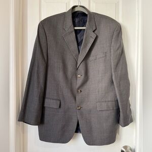 Lauren Ralph Lauren Navy Houndstooth Wool Silk Blazer 44R
